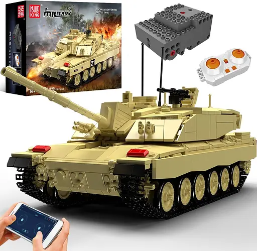Конструктор танк на радіокеруванні  Mould King танк Челленждер Challenger2 Tank для дорослих та дітей військова техніка 1129 деталей - фото 1