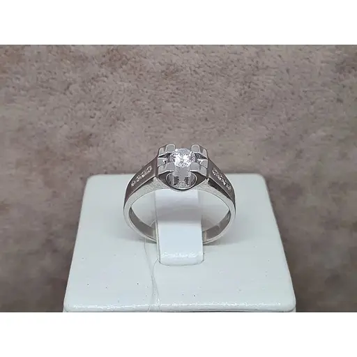 Срібне кільце Qvaliz з фіанітами. 901-00493 16 - фото 3