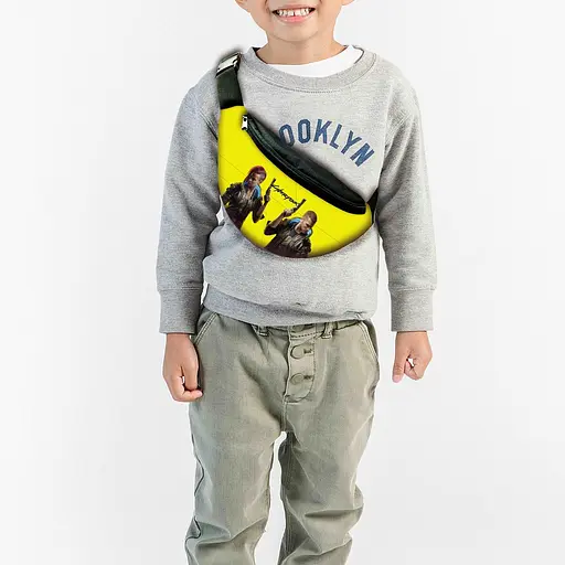 Сумка-бананка  "Cyberpunk 2077" з принтом, 32х15см, дитяча, молодіжна (00046)