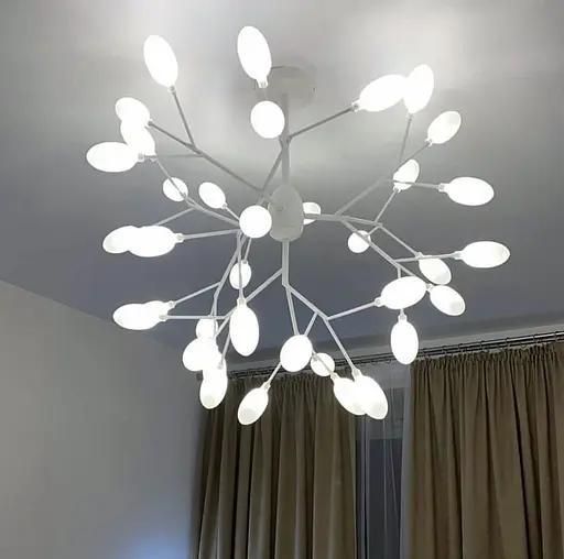 Стельова люстра в білому кольорі з пелюстками | Арт. H 908/27 WT | Line F - фото 2