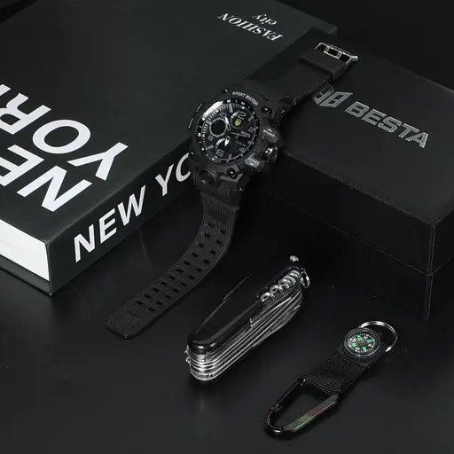 Мужские наручные часы Besta Box Peremoga Set с компасом + подарочный набор - фото 5