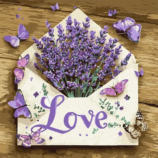 Картина за номерами "Лаванда в конверті" ©art_selena_ua Ідейка KHO5175, 40x40 см - фото 1