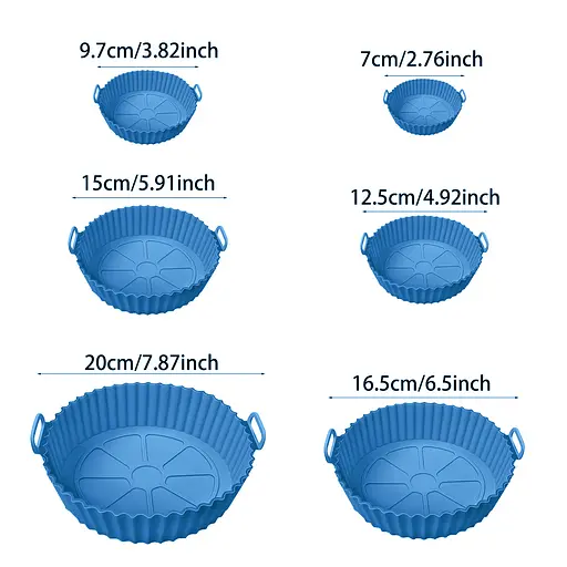 Набір силіконових форм для аерофритюрниці аерогрилю та духовки, 6 штук Блакитної Блакитний 87995 - фото 4
