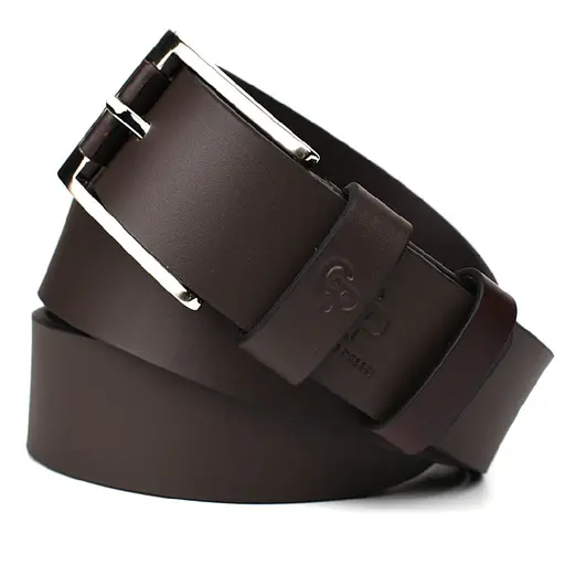 Ремінь шкіряний Grande Pelle коричневий  120х3.8х0.5 см acs0032053 - фото 3