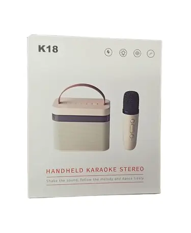 Портативная колонка K18 с микрофоном Bluetooth USB SD FM детская колонка караоке блютуз колонка 5 Вт Белый - фото 5