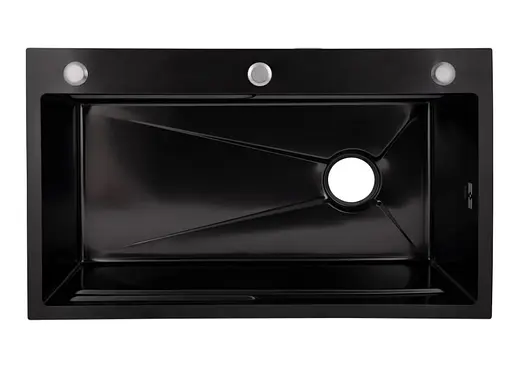 Кухонная мойка встроенная Lidz Handmade H7545B Decor Black PVD Honeycomb 3,0/1,0 мм LDH7545BDECPVD48373 - фото 2