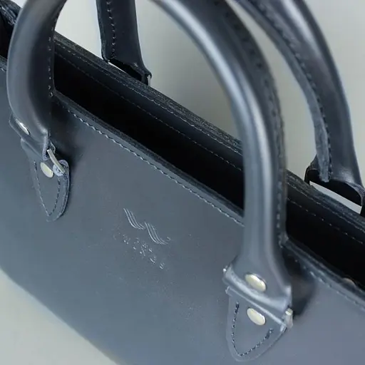 Жіноча шкіряна сумка Fancy синя - фото 5