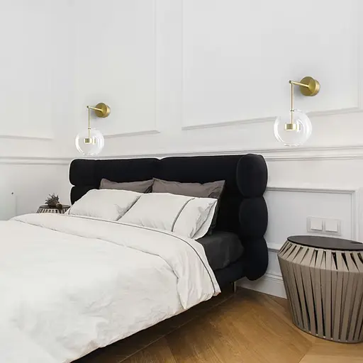 Повітряний стіновий світильник Ø20 см із латунною основою | Арт. W 397-200 AB+CL | Line F - фото 3