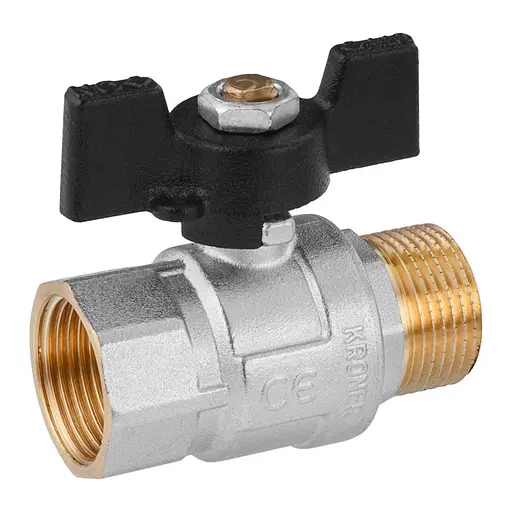 Кран кульовий Kroner 1" ВЗ PN40 метелик, нікельований (CV033212) - фото 2