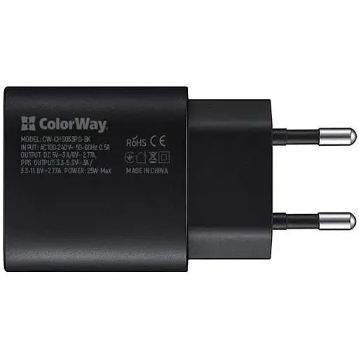 Зарядное устройство ColorWay Power Delivery PPS Black (CW-CHS033PD-BK) - фото 3