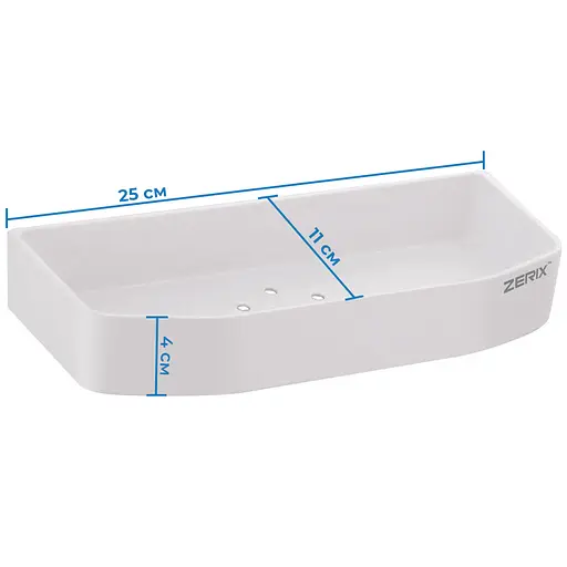 Полка Zerix пластиковая A8142 ZX2818, Белый - фото 2