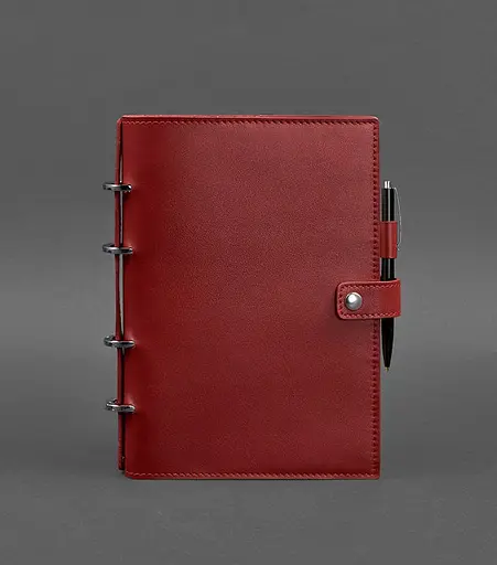 Шкіряний блокнот з датованим блоком (Софт-бук) 9.1 червоний - фото 1
