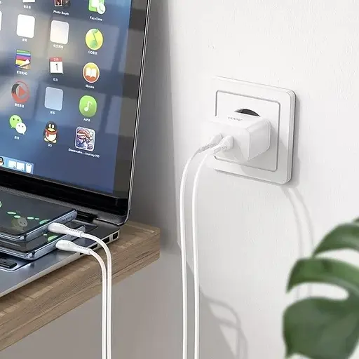 Сетевое зарядное устройство Hoco N29 с быстрой зарядкой 2хType-C PD 35W с кабелем Type-C - Type-C белый - фото 7