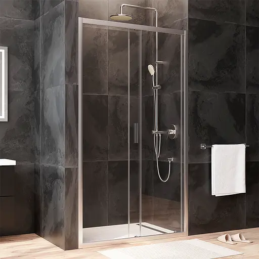 Душевые двери AM.PM Gem 110x195 см стекло прозрачное хром матовый W90UG-110-1S-195MT, прозрачный, хром матовый - фото 4