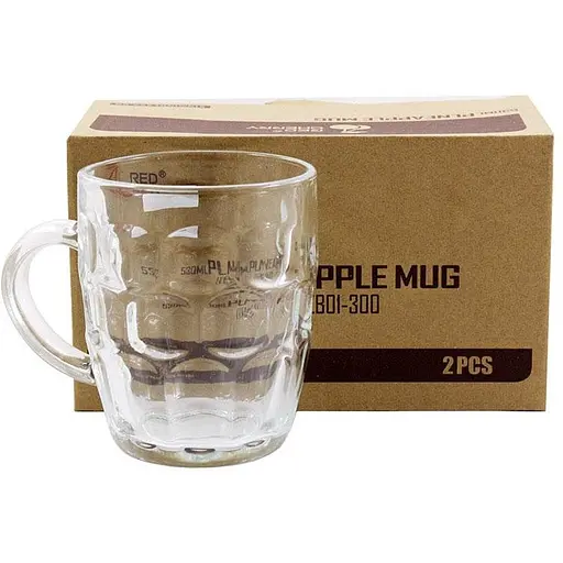 Набір кухлів для пива Red cherry скляних 2 шт. 530 мл (ZB01-300)