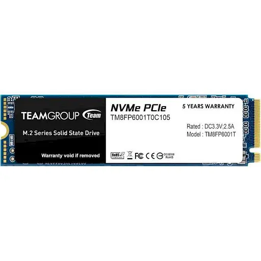 Накопичувач SSD Team m.2 NVMe MP33 1 TB (TM8FP6001T0C101) - фото 1