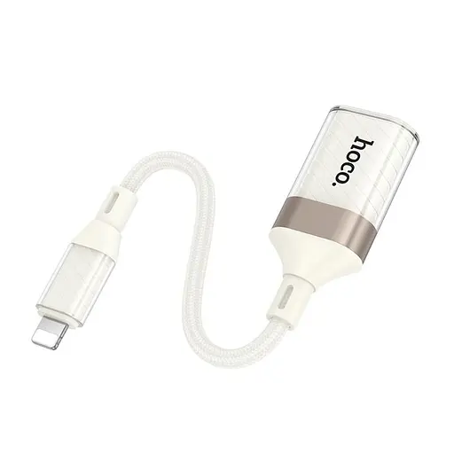 Адаптер перехідник Hoco UA39 Lightning to USB 2.0 apricot - фото 4