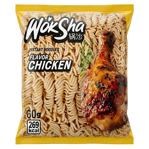 Вермишель быстрого приготовления WokSha со вкусом курицы 60 г - фото 1
