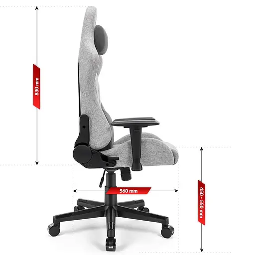 Компьютерное кресло Hell's Chair HC-1006 Grey-Black ткань - фото 9