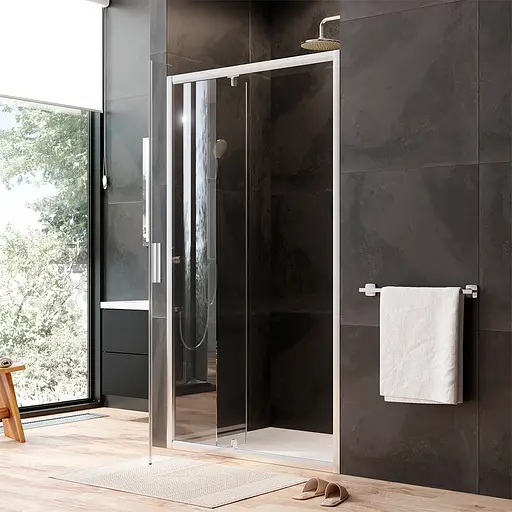 Душевые двери AM.PM Gem 110x195 см стекло прозрачное хром матовый W90UG-110-1P-195MT, прозрачный, хром матовый - фото 5