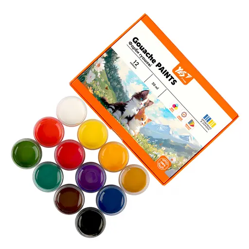 Гуашеві фарби Yes Orange Line 12 кольорів по 20 мл (230432) - фото 4