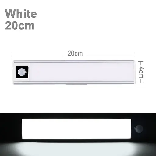 20/40 см USB аккумуляторная ультратонкая светодиодная настенная лампа PIR - фото 2