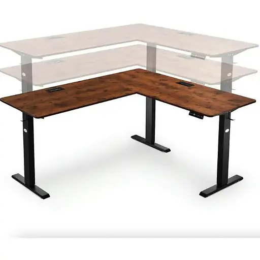 Компьютерный угловой стол Di Volio Montaro с регулируемой высотой коричневый - фото 10