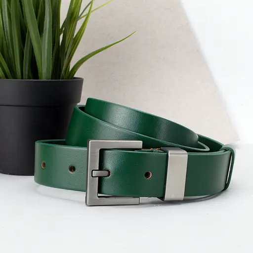 Ремінь жіночий шкіряний JK-3023 під джинси зелений (115 см) - фото 1