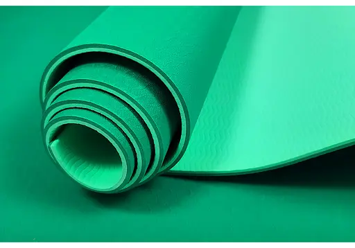 Коврик для йоги и фитнеса EasyFit TPE+TC 6 мм двухслойный зеленый-мятный (EF-1924-G/M) - фото 3