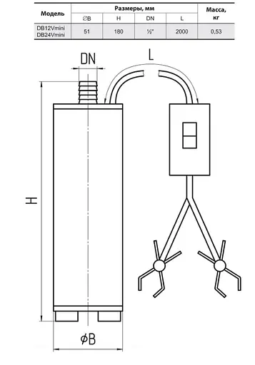 Погружной электронасос для дизельного топлива NPO DB 12 V mini - фото 4