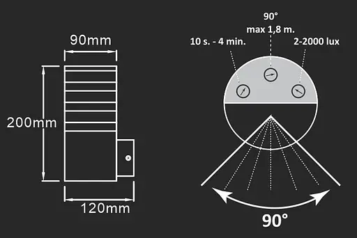 Вуличний світильник із датчиком руху Goldlux 317667 Teksas E27 1x12W IP44 GR - фото 4