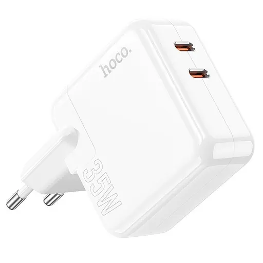 Зарядний пристрій Hoco C110A Lucky 35 W 2 виходи порти USB-C - фото 2