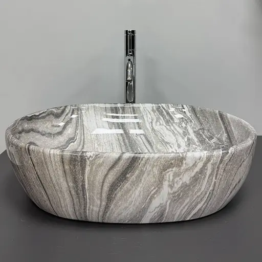 Умивальник VBI Modena S grey onyx накладний VBI-012009, Сірий - фото 4