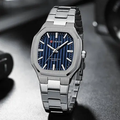 Часы мужские наручные Curren Quadro (Серебристые) - фото 3