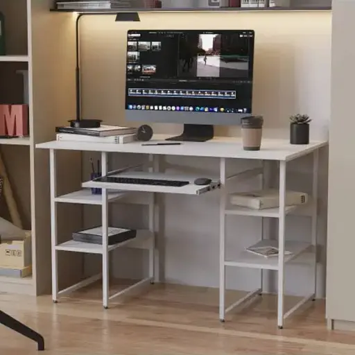 Комп'ютерний стіл Ferrum-decor Тім 75x120x60 білий ДСП Білий 16мм (FRD-101357)