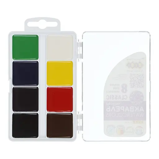 Акварель CLASSIC, 8 кол., без/п, пласт./кор., ZB.6582 KIDS Line ZiBi (4823078988157) - фото 2