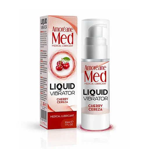 Лубрикант на водній основі Amoreane Med Liquid Vibrator Cherry 30 мл - фото 2