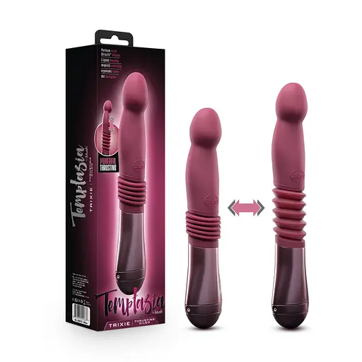 Вібратор Blush Temptasia Trixie 25.4 см бордовий - фото 4