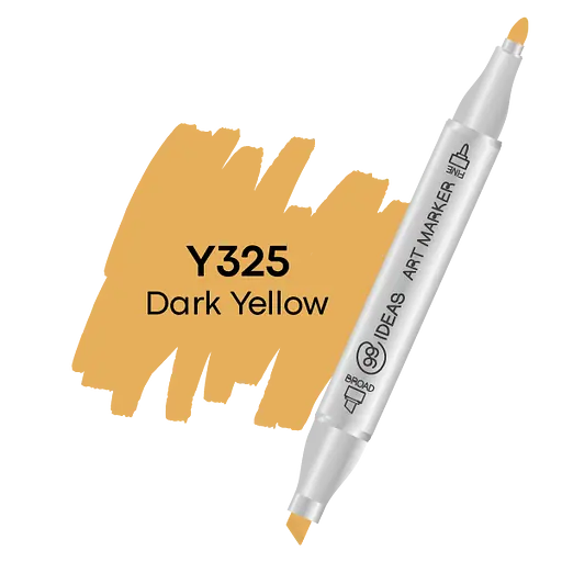 Маркер двухсторонний Темно-желтый, Y325, 99IDEAS