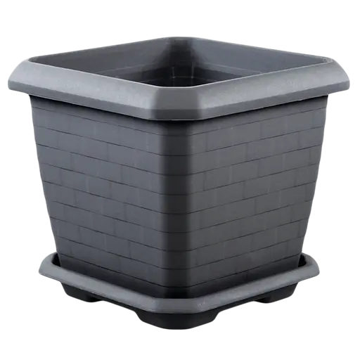 Горщик для квітів Serinova Hisar 74.3 л з піддоном антрацитовий (00-00011757)