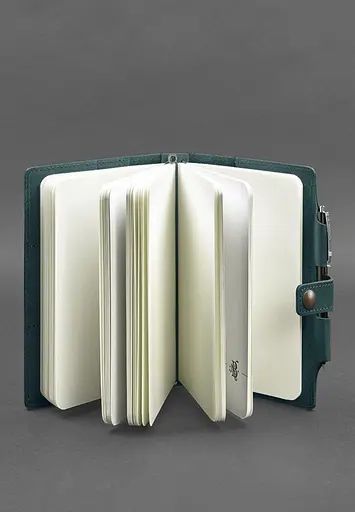 Шкіряний блокнот (Софт-бук) 4.0 зелений Краст - фото 4