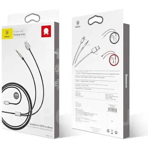 Кабель-переходник Baseus Lightning to 3.5 мм/USB Charging Audio Cable L34