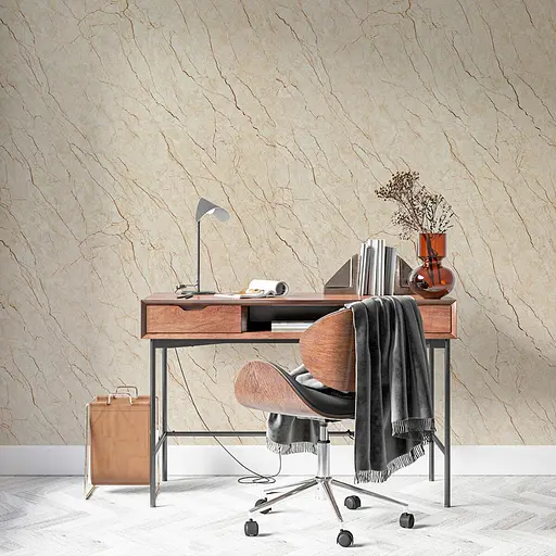 Декоративная ПВХ плита 1,22 м x 2,44 м x 3 мм Светло-бежевый мрамор SW-00001408 - фото 7