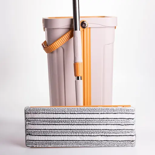 Швабра с ведром 16 л для мытья полов с отжимом плоская насадка из микрофибры набор для уборки дома ZhiyuCleanHP-35015-58 - фото 9