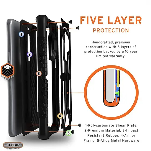 Оригинальный противоударный чехол UAG Monarch для Samsung Galaxy Note 20 (6.7") Carbon Fiber 212191114242 - фото 10