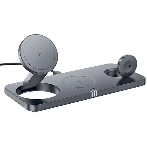 Бездротовий зарядний пристрій Hoco CQ22 3в1 магнітний - фото 1