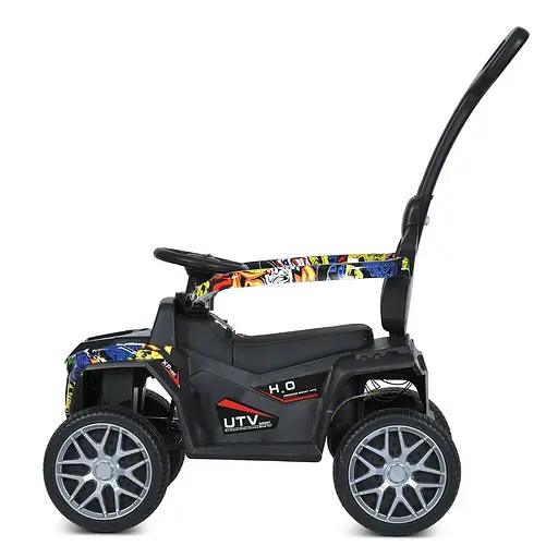 Дитячий квадроцикл Bambi M 5732EBLR-6 2-в-1 з батьківською ручкою, пультом керування, музикою, світлом, жовтий - фото 7