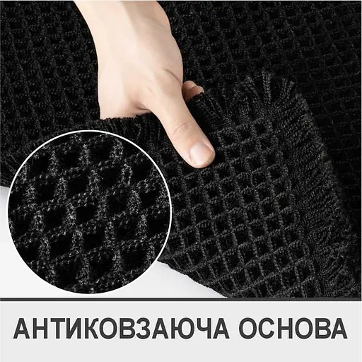 Набір килимків для ванної /туалету вафельний Lovely Svi 2шт: 50 x 80 см Чорний (1217255) - фото 2