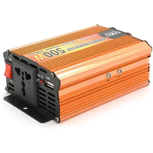 Інвертор напруги Voltronic UKC 500ВА(300Вт), 12/220V, approximated, 1 універсальна розетка, клем + крокодили - фото 2