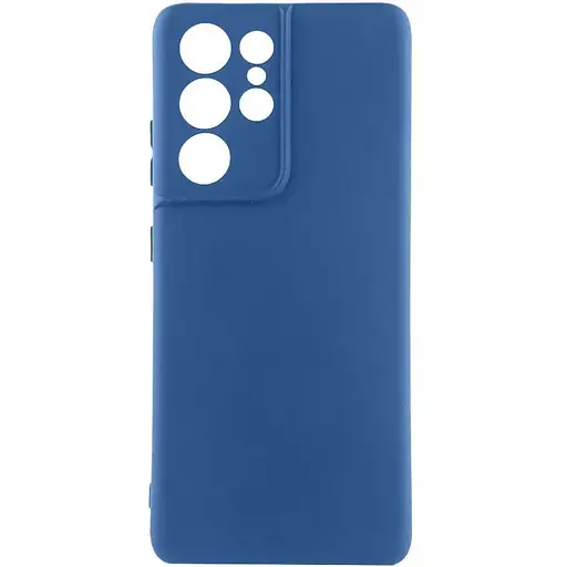 Чехол TPU GETMAN Liquid Silk Full Camera для Samsung Galaxy S22 Ultra Синий / Navy Blue